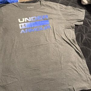 Under Armour, gray and blue T-shirt size XXL
